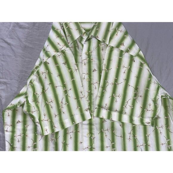 BKE Buckle 67 Button Front Casual Shirt. Green Floral Stripe, Men's Size L. EUC! - Picture 3 of 6